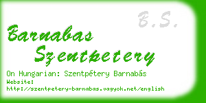 barnabas szentpetery business card