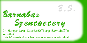 barnabas szentpetery business card